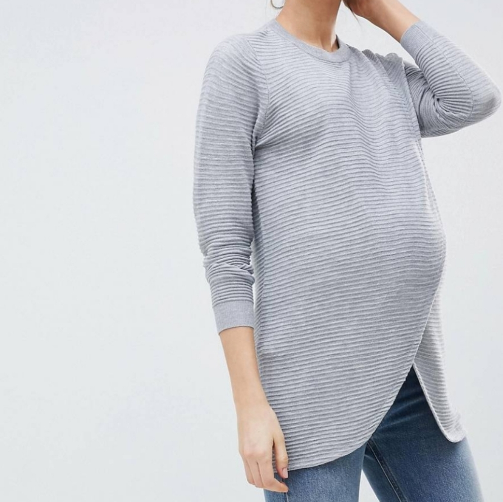 2 for $30 ASOS DESIGN Maternity Nursing wrap jumper in ripple stitch